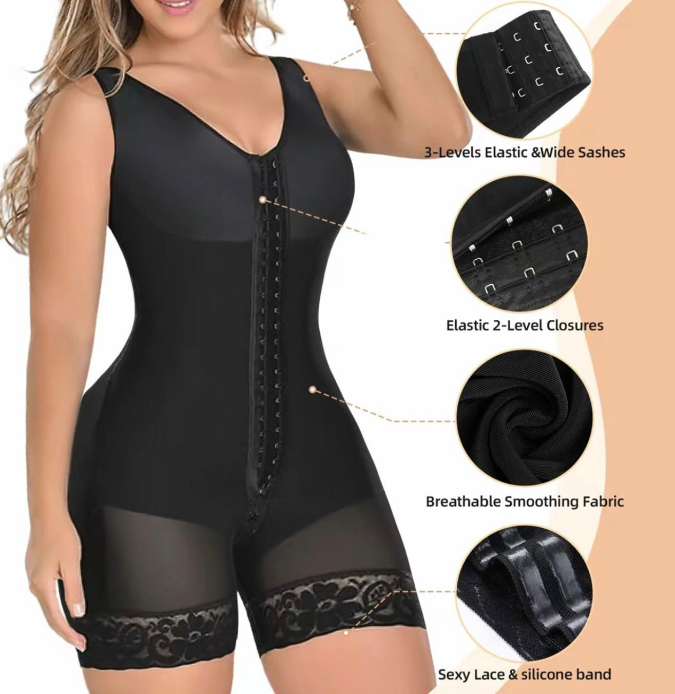 Shapewear for Women Tummy control full body Shaper with Zipper Crotch comfortable and Stylish Bodysuit Womenswear Basic Style Compression Fit