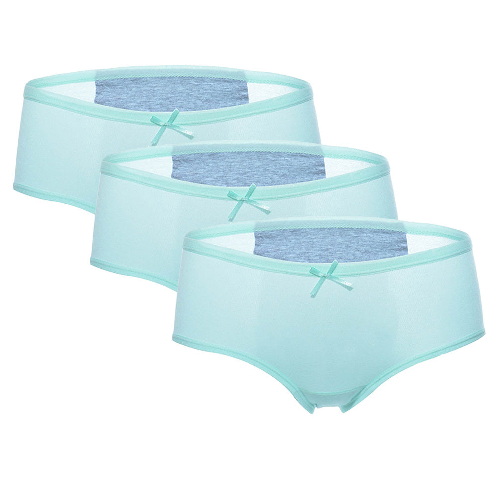Three pairs of women’s menstrual panties in a pack, featuring comfortable underwear with absorbent design for menstrual protection.