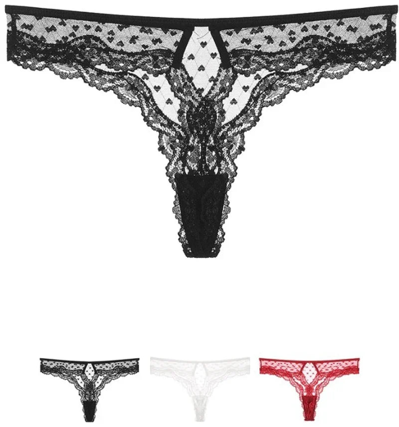 Lace panties for women in black, white, and red, designed for comfort and everyday confidence.