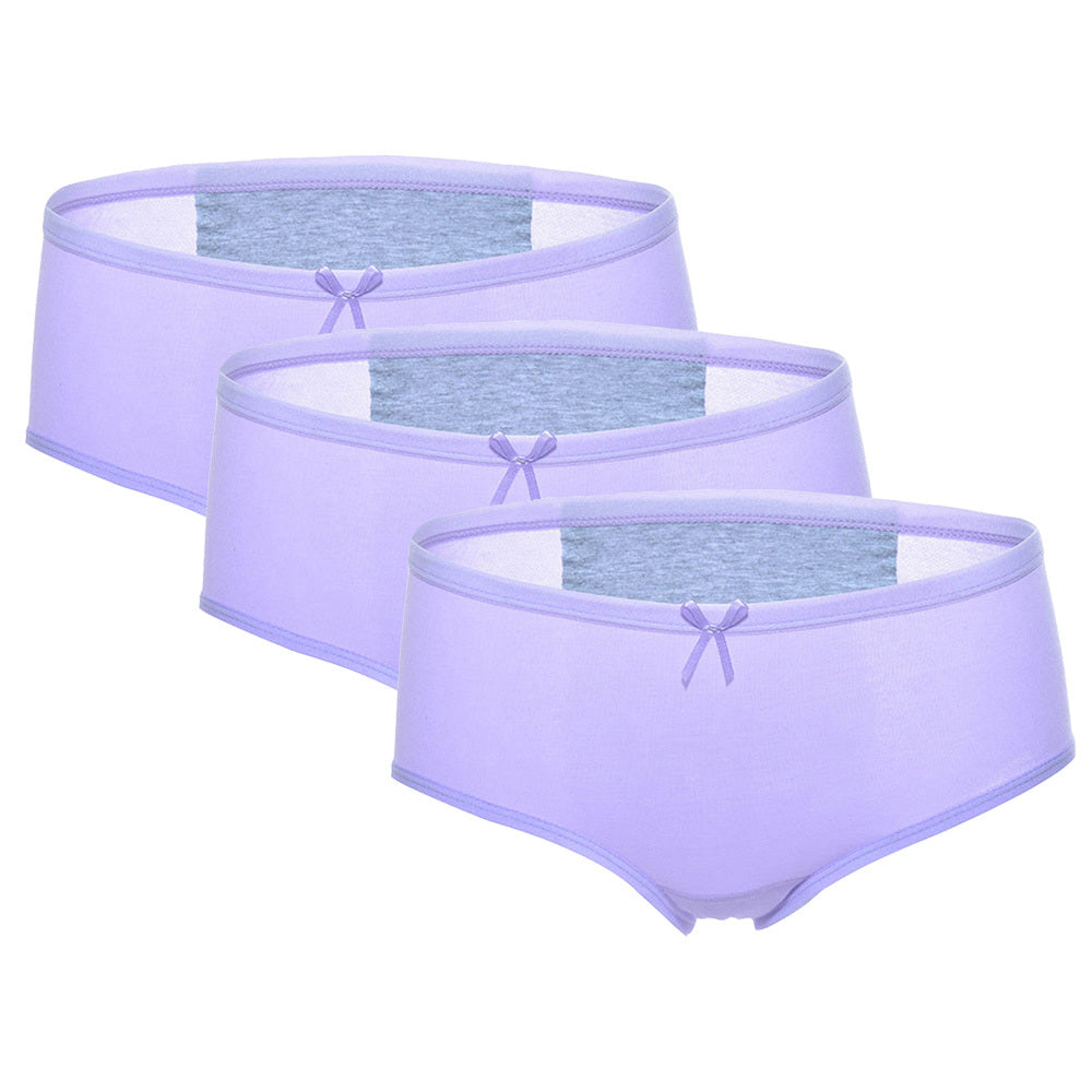 Three pairs of women's menstrual underwear in a pack, showcasing comfortable and reusable menstrual panties for women.