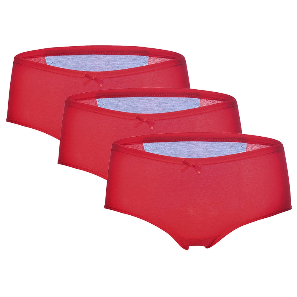Three pairs of women's menstrual panties in a pack, comfortable and breathable underwear designed for menstrual protection.