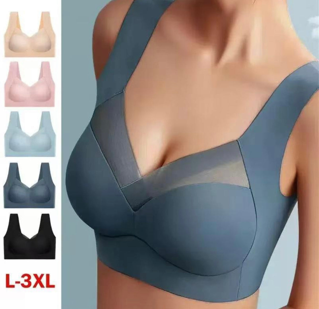 5 pics Seamless Push-Up Comfort Bra for Women | Wireless Everyday Support with Breathable Fabric  Womenswear Bridal Smooth Elegance Style Essential
