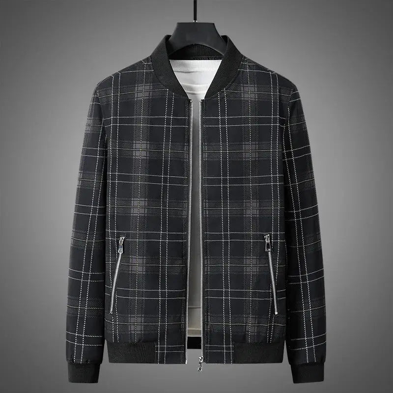 Autumn Man's Jacket Business British Casual Fashion Vintage Lattice Male Coat High Street Trend Versatile Slim Top Clothing New Couture Cozy