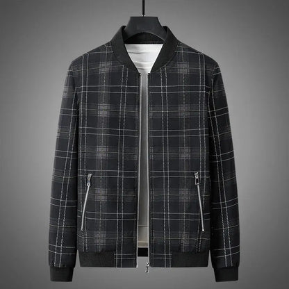 Autumn Man's Jacket Business British Casual Fashion Vintage Lattice Male Coat High Street Trend Versatile Slim Top Clothing New Couture Cozy