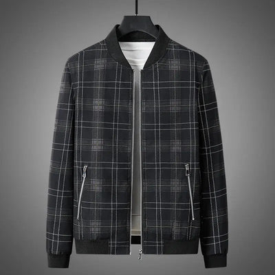 Autumn Man's Jacket Business British Casual Fashion Vintage Lattice Male Coat High Street Trend Versatile Slim Top Clothing New Couture Cozy