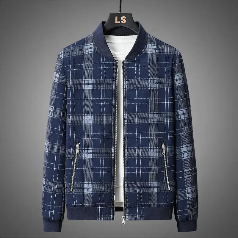 Autumn Man's Jacket Business British Casual Fashion Vintage Lattice Male Coat High Street Trend Versatile Slim Top Clothing New Couture Cozy