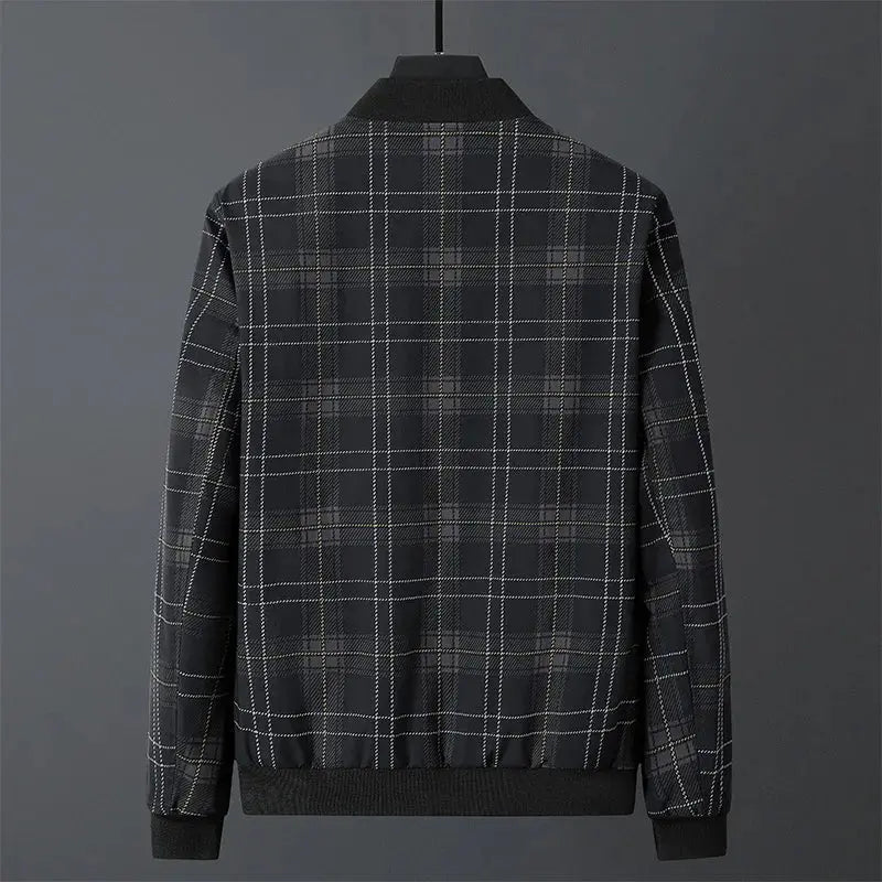 Autumn Man's Jacket Business British Casual Fashion Vintage Lattice Male Coat High Street Trend Versatile Slim Top Clothing New Couture Cozy