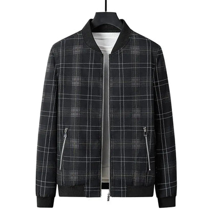 Autumn Man's Jacket Business British Casual Fashion Vintage Lattice Male Coat High Street Trend Versatile Slim Top Clothing New Couture Cozy