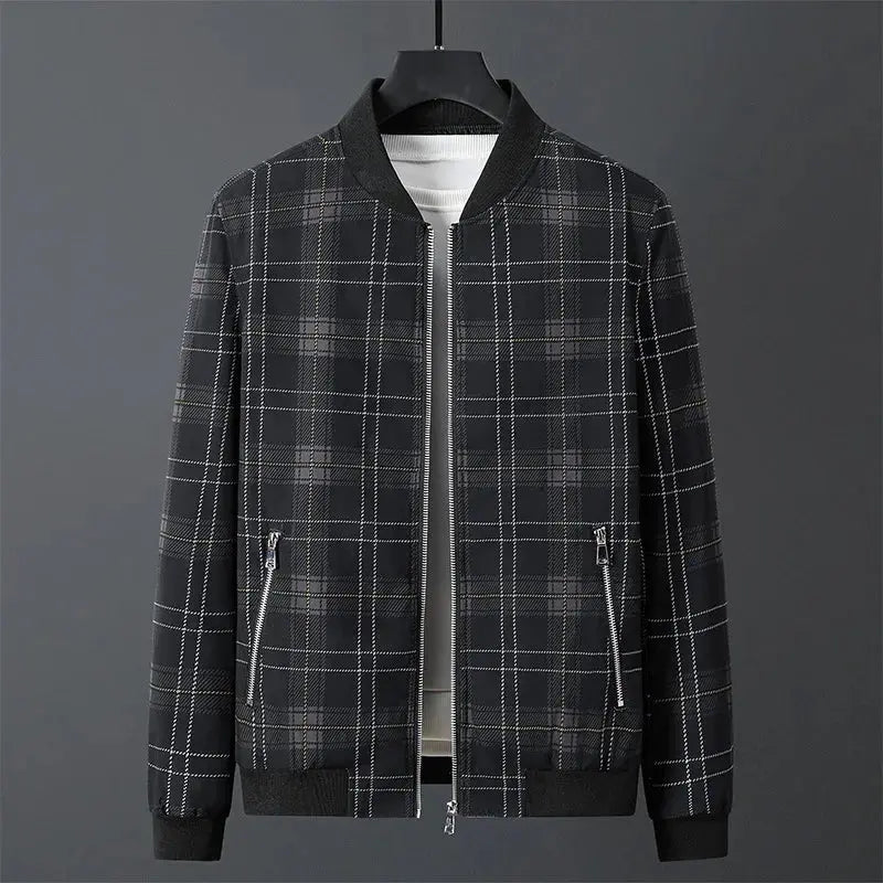 Autumn Man's Jacket Business British Casual Fashion Vintage Lattice Male Coat High Street Trend Versatile Slim Top Clothing New Couture Cozy