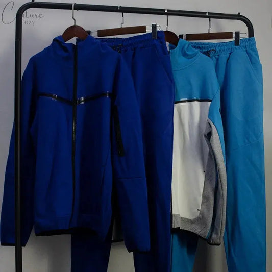 Co-branded same style mens cotton clothing spring and autumn splicing high-quality brand sportswear jacket trousers sweater suit Couture Cozy