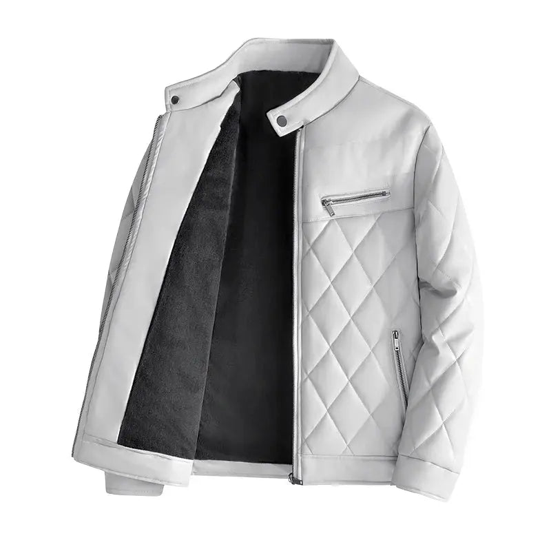 Man's Leather Jacket Autumn Winter Casual Fashion Vintage Trend Coat Male Warm All Match High Street Top Clothing New Streetwear Couture Cozy