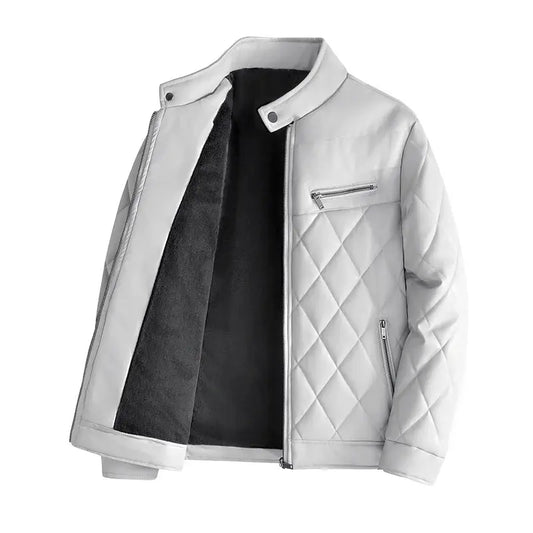 Man's Leather Jacket Autumn Winter Casual Fashion Vintage Trend Coat Male Warm All Match High Street Top Clothing New Streetwear Couture Cozy