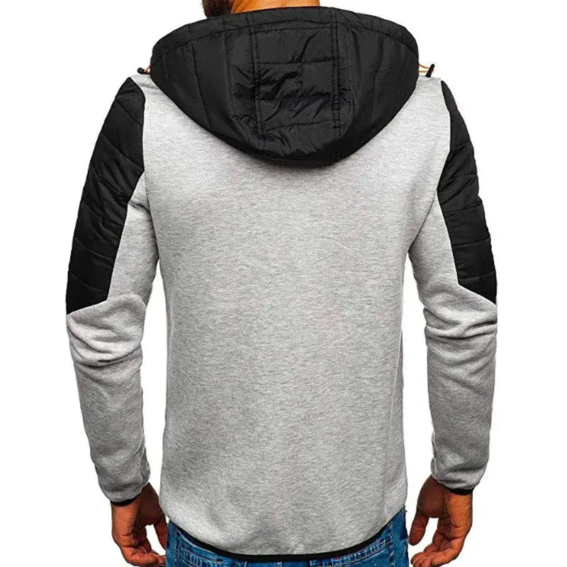 Men's Hoodies SpringAutumn Casual LongSleeve Zip Up Hoodie Men Sweatshirt Patchwork Hooded Sweatshirts Streetwear Hoody Cardigan Couture Cozy