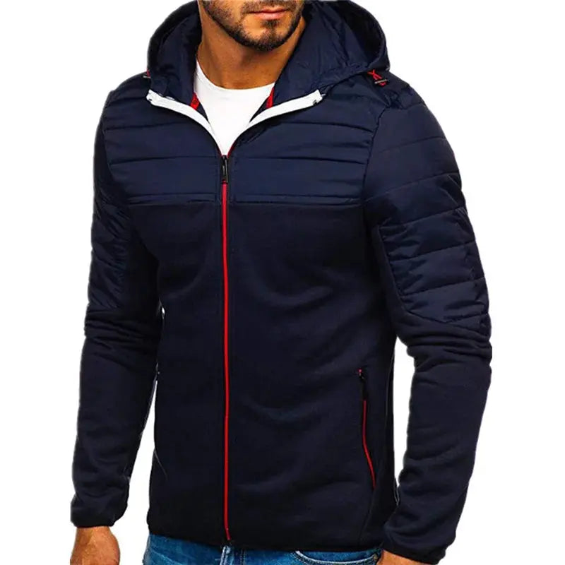 Men's Hoodies SpringAutumn Casual LongSleeve Zip Up Hoodie Men Sweatshirt Patchwork Hooded Sweatshirts Streetwear Hoody Cardigan Couture Cozy