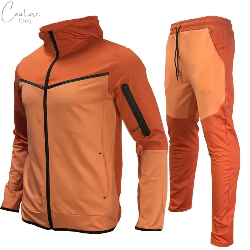 Men's Sweatsuit Tech Fleece Hoodie Cotton Stretch Training Wear New Brand Good Quality Coat Sweatpants Sport Set Clothing Couture Cozy