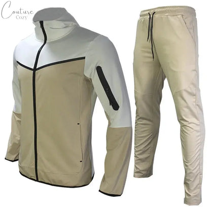 Men's Sweatsuit Tech Fleece Hoodie Cotton Stretch Training Wear New Brand Good Quality Coat Sweatpants Sport Set Clothing Couture Cozy