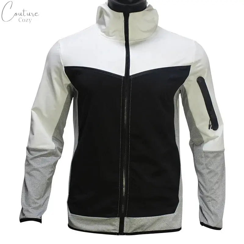 Spring Men's Casual Tracksuits Patchwork Hooded Zipper Jackets+Pants Sets Male Slim Gym Sportswear Two Pieces Sets Jogging Suits Couture Cozy