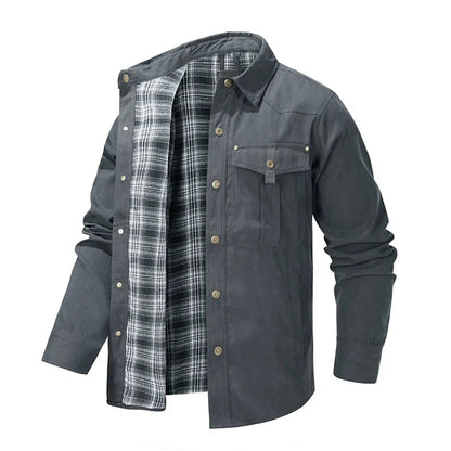 Winter Men'S Bomber Jacket High-Quality Male Plaid Flannel Jacket Men'S Lapel Thick Warm Cargo Jackets Coats Streetwear Outfits Couture Cozy