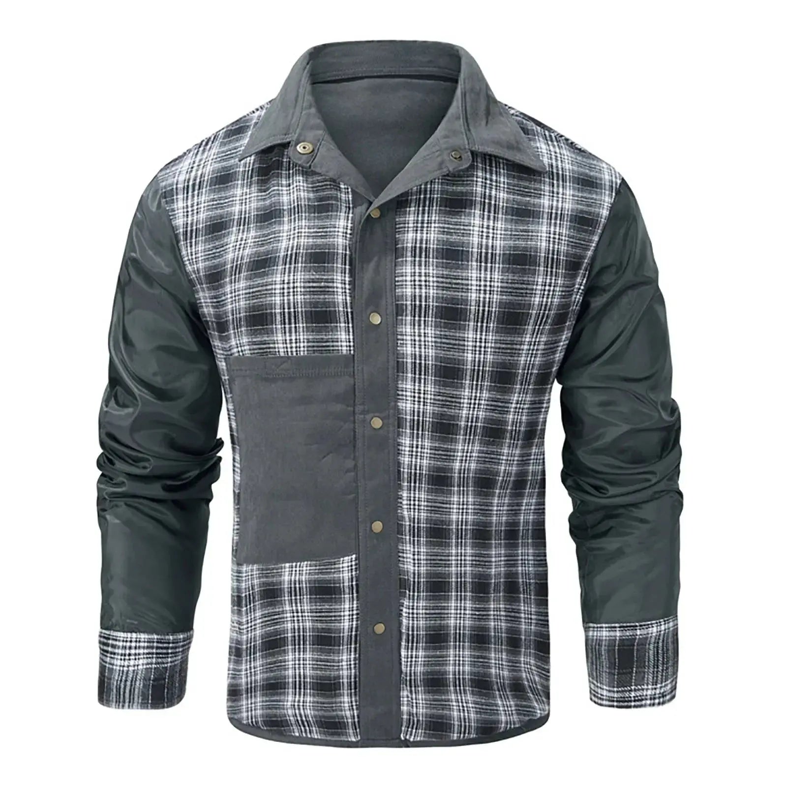 Winter Men'S Bomber Jacket High-Quality Male Plaid Flannel Jacket Men'S Lapel Thick Warm Cargo Jackets Coats Streetwear Outfits Couture Cozy