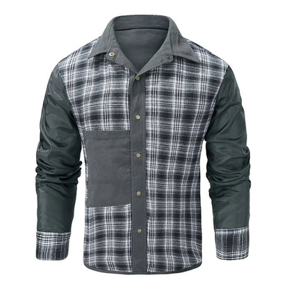 Winter Men'S Bomber Jacket High-Quality Male Plaid Flannel Jacket Men'S Lapel Thick Warm Cargo Jackets Coats Streetwear Outfits Couture Cozy