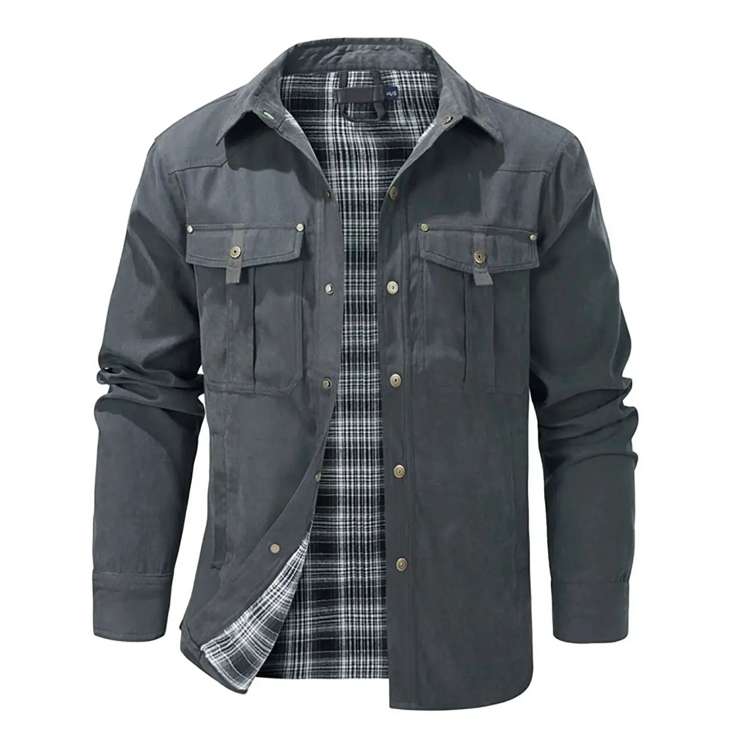 Winter Men'S Bomber Jacket High-Quality Male Plaid Flannel Jacket Men'S Lapel Thick Warm Cargo Jackets Coats Streetwear Outfits Couture Cozy