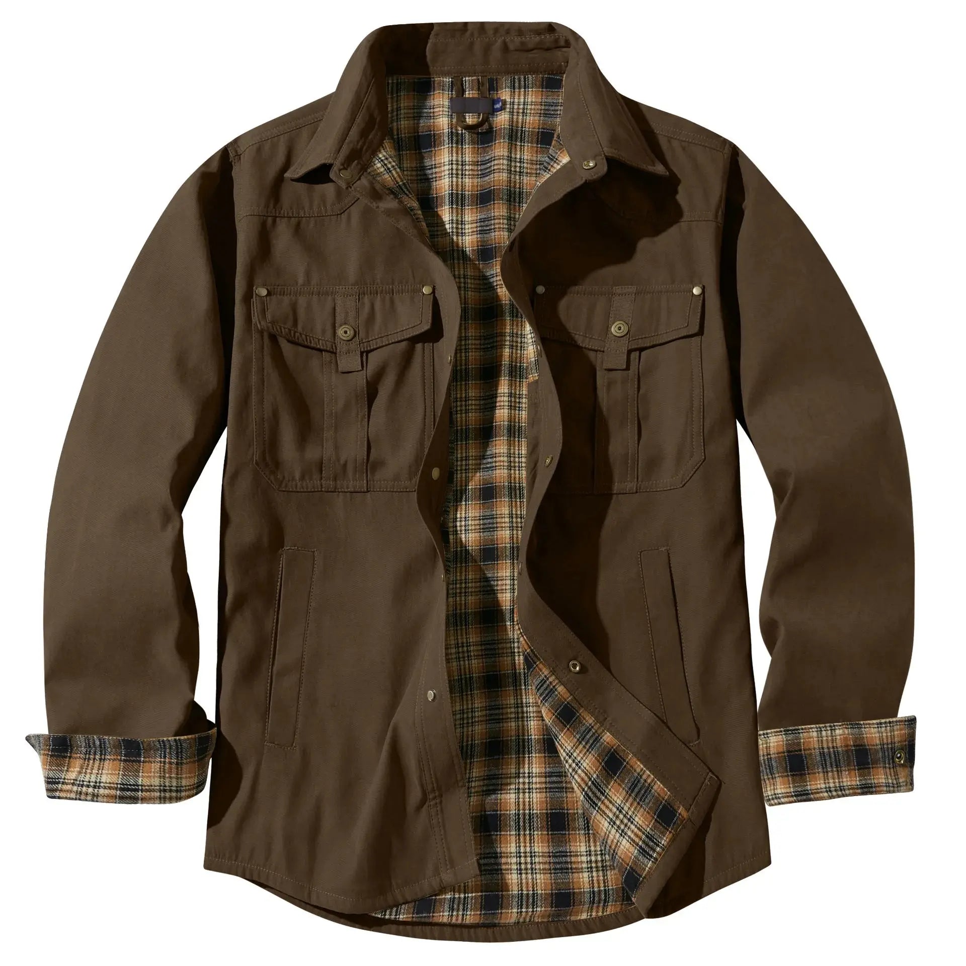Winter Men'S Bomber Jacket High-Quality Male Plaid Flannel Jacket Men'S Lapel Thick Warm Cargo Jackets Coats Streetwear Outfits Couture Cozy