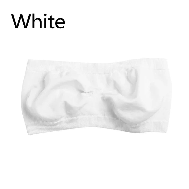 White seamless bandeau bra for women, soft breathable undergarment for everyday comfort